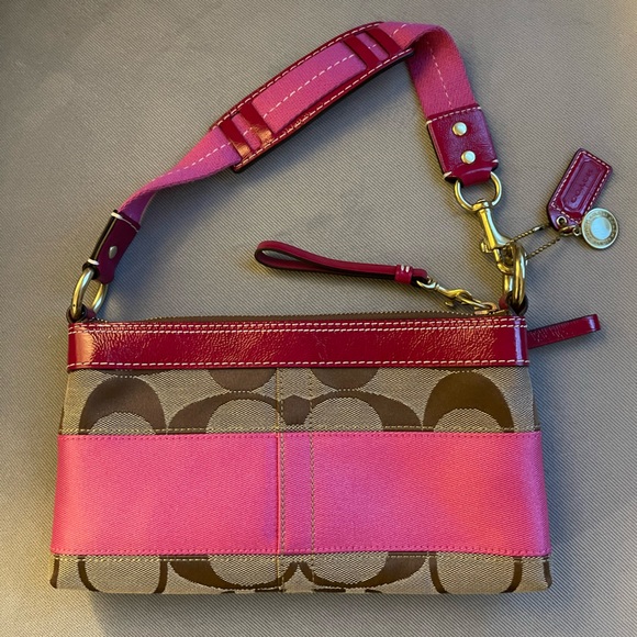 Coach Handbags - Coach Signature Stripe Shoulder Bag